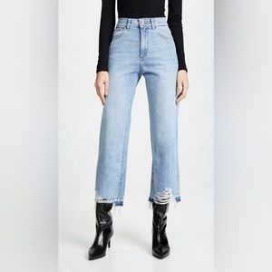 DL1961 Hepburn High Rise Wide Leg Jeans in Slate Sz 25